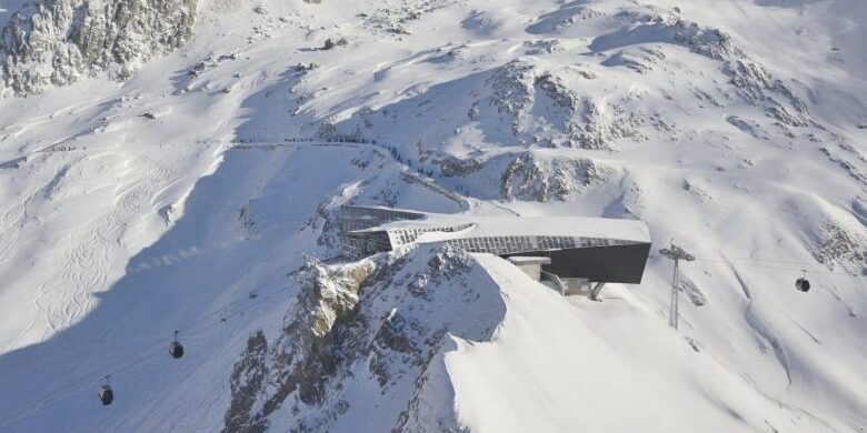 The Flexenbahn cable way sits upon a beautiful snowy perch on the Arlberg.